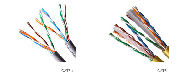 Différences visuelles entre les câbles CAT5e et CAT6